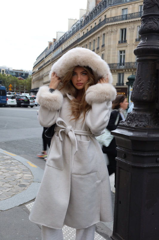 Cashmere Coat cuff long