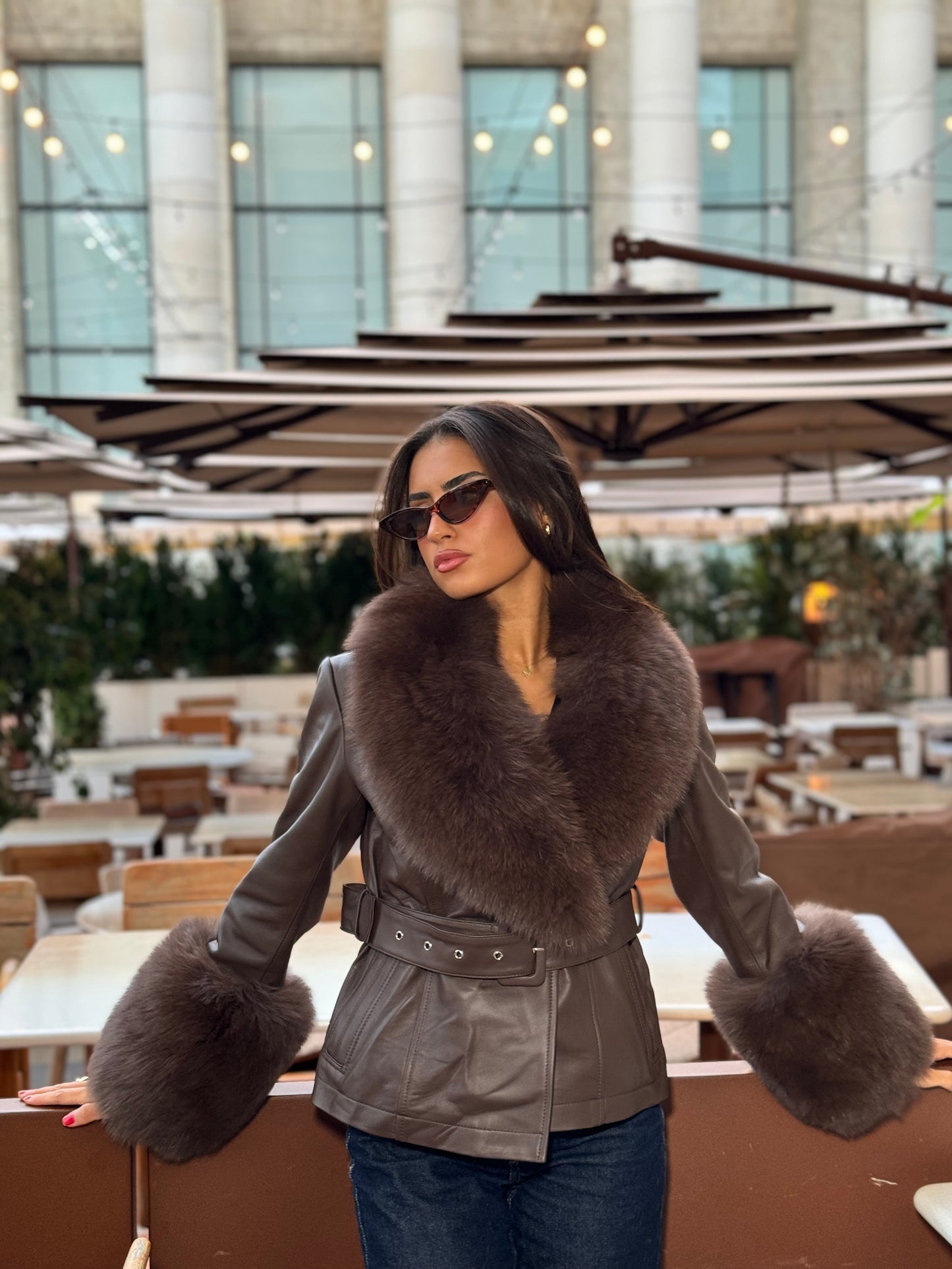 Leather Fur Coat