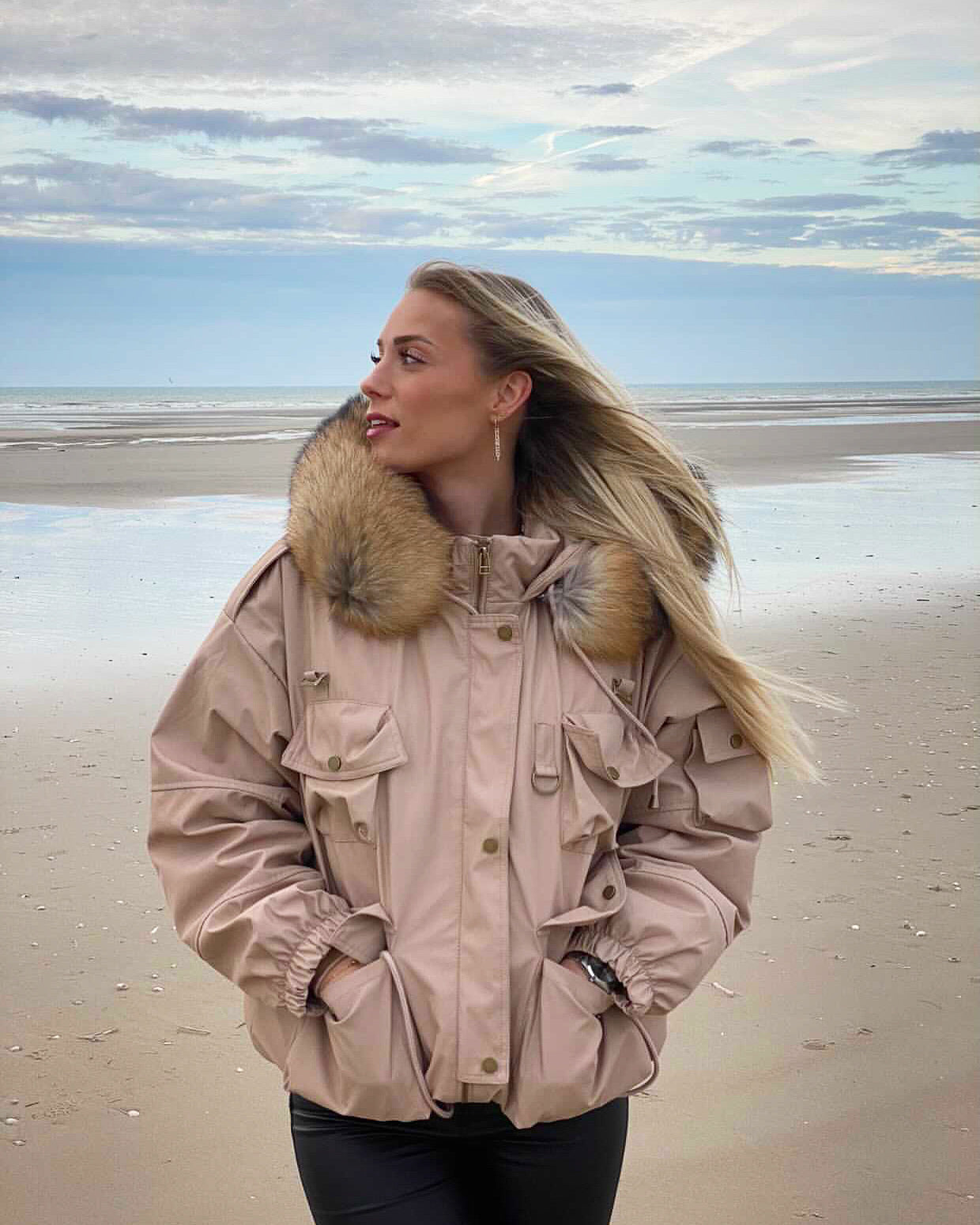 Doudoune oversized Beige