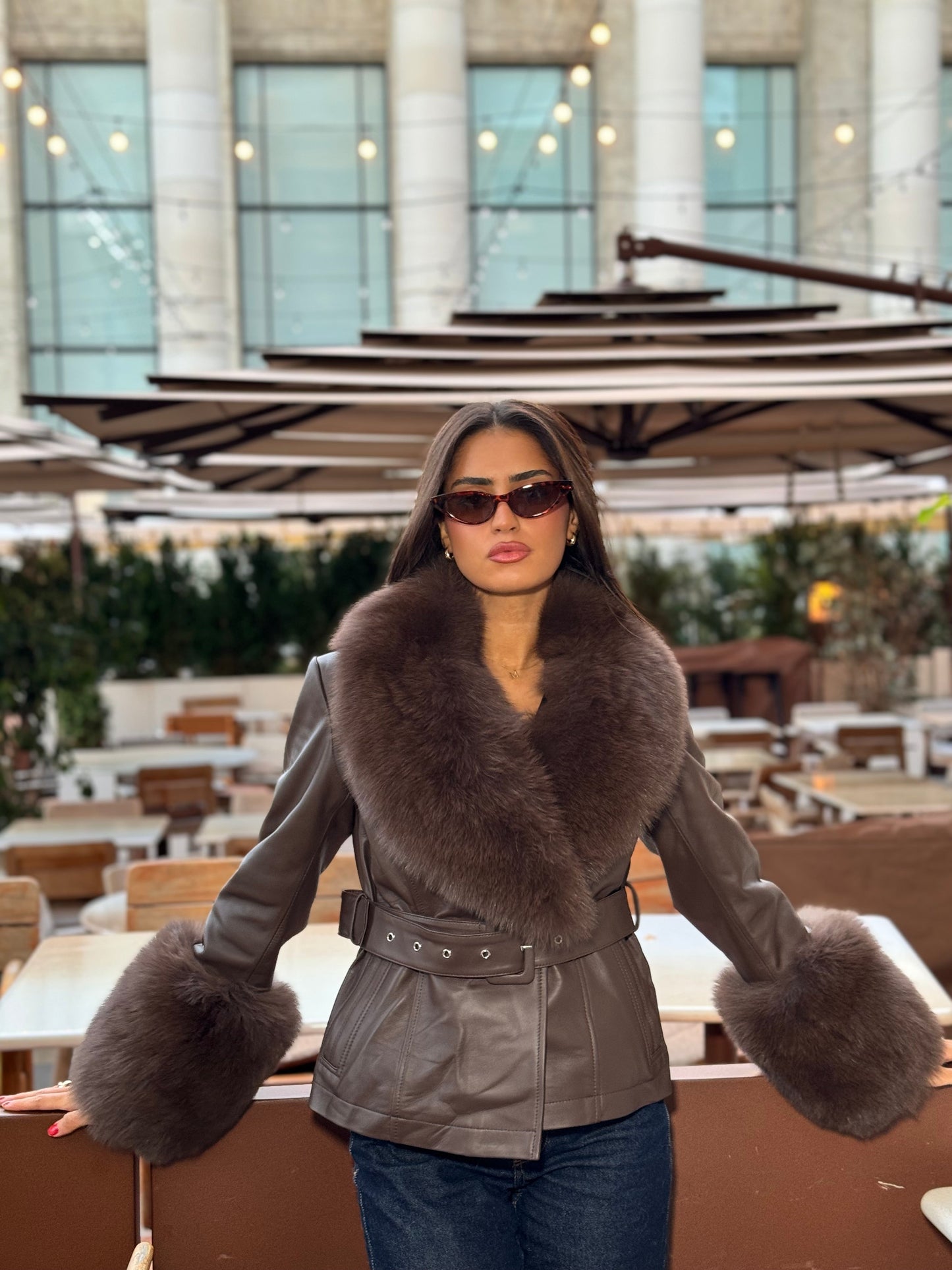Leather Fur Coat